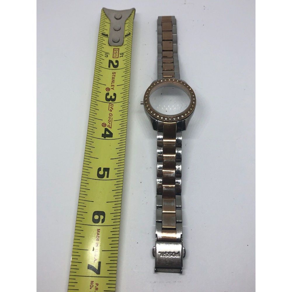 Authentic Fossil Watch Used Parts Band Case Stainless Steel Links 14mm Bb402